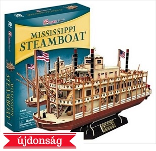 3D puzzle: Mississippi Steamboat Cubicfun 3D haj makettek